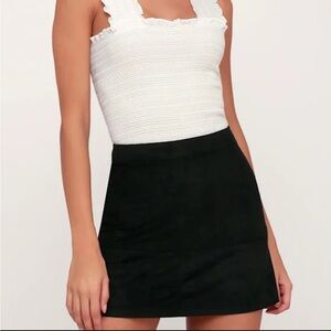 Lulu's Shenandoah Black Suede Mini Skirt